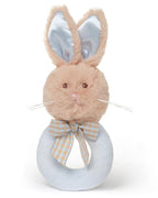 Bearington Collection Baby Lil' Bunny, 5.5 in Plush Bunny Rabbit Stuffed Animal, Soft Baby Rattles and Plush Rings Gift - Newborn Toy