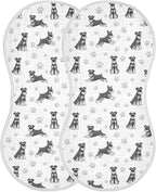 2 Pack Muslin Burp Cloths Miniature Dogs White Cotton Baby Burp Cloths Absorbent Soft Burping Cloth Washcloths for Baby Boys Girls 22x11 Inch