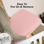 KeaBabies 2-Pack Organic Crib Sheets for Boys, Girls - 52x28 Fitted Crib Mattress Sheet Neutral, Breathable Jersey Cotton Cover for Baby Bed, Toddler Mattress, Soft & Cute Prints (Rose)