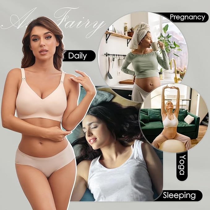 As Fairy Seamless Nursing Bras for Breastfeeding Soft Wireless Sleep Maternity Bralette Regular and Plus Size