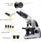 SWIFT SW380B 40X-2500X Magnification, Research-Grade Binocular Compound Lab Microscope, Mechanical Stage, with 5.0 mp Camera and Software Windows/Mac Compatible and 100pcs Blank Slides