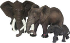 FUNSHOWCASE African Jungle Animals Toy Elephants Figure Realistic Plastic Figurine Playset Lot 3-Piece