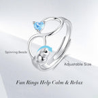 INFUSEU Funny Spinner Fidget Rings for Women Girls Anti Anxiety Stress Worry, Adjustable Size