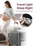 Momcozy Portable Pregnancy Pillow – W Shaped Maternity Support for Side Sleepers, Adjustable Travel Wedge Pillow for Back, Belly, and Hip Relief, Ideal for Pregnant Women, Deep Grey