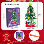 Christmas Tree Building Block Set, 515 Pieces, Rotating Base with Ornaments and Star, Holiday Building Toy, Stocking Stuffers for Kids, Gifts for Boys & Girls