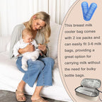 Insulated Breastmilk Cooler Bag with 2 Ice Packs - Breastmilk Cooler Organizer Bag for Daycare, Breastfeeding Mom Travel Outdoor