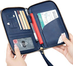 Leather RFID Blocking Passport Holder Travel Wallet, Passport Cover/Travel Wallet for Women/Men with