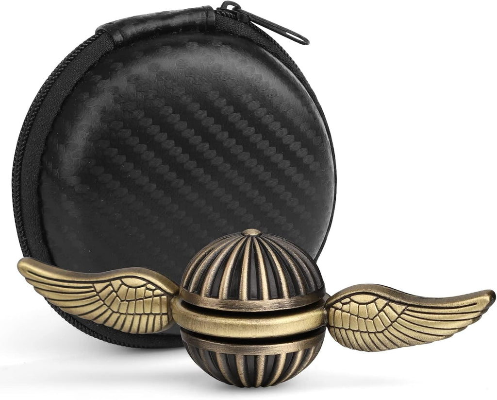 Brass Fidget Hand Spinner for Kids & Adults, Metal Finger Spinner Spinning Toys for Anxiety Relief, Reducing Boredom Cool Gadget Christmas Birthday Gifts Stocking Stuffer for Boys Age 3-12