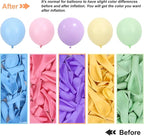 RUBFAC 129pcs Pastel Balloons Different Sizes 18 12 10 5 Inch, Macaron Rainbow Latex Balloon Arch Kit for Baby Shower Birthday Party Gender Reveal Garland Decoration