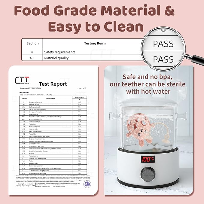 Baby High Chair Suction Toys Teething Chew - Baby Teething Toys Silicone Teethers Table Toys, Food Grade Silicon for 6 12 18 Months (RPinkFPink)