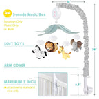 Animals Crib Mobile for Boys & Girls - Safari Baby Mobile for Crib with Upgraded 3-Mode Music Box, Nursery Mobiles, Fits Standard Cribs