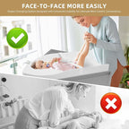 YUFU Baby Corner Changing Table with Storage Drawers, Portable Diaper Changing Station with Baby Changing Pad, Modern Wood Changing Table Dresser for Infants and Toddlers (Gray)