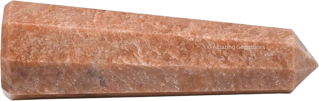 Amazing Gemstone Peach Moonstone Crystal Towers ~ Natural Healing Crystal Point Obelisk for Reiki Healing and Crystal Grid (3- Inch)