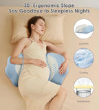 Pregnancy Pillows for Sleeping, Memory Foam Maternity Pillow Support for Back Belly HIPS, Adjustable Travel Wedge Pillow for Pregnant Women, Side Spleeping Pregnant Pillows with Cooling Pillowcase