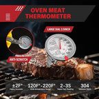5 Pack Professional Kitchen Food Thermometer Set – Includes Instant Read Digital Meat Thermometer, Oven-Safe, Ambient Oven Monitoring, Fridge & Candy/Deep Fry for Cooking, BBQ, Baking