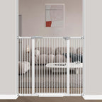 40.5" Extra Tall Baby Gate for Stairs, 40.6"-49.1" Extra Wide Dog Pet Gate Indoor, Pressure Mounted Safety First Baby Gate, No Drill Puppy Tall Gate for Doorways Walk Through House, White