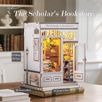 CUTEBEE Book Nook Kit - DIY Miniature House Dollhouse Kit for Adults and Teens, Booknook Tiny House Bookshelf Decor 3D Wooden Puzzle, Gifts for Family, Friends (The Scholar's Bookstore)