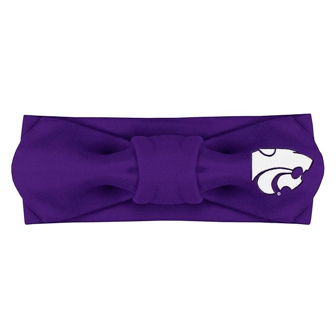 Creative Knitwear Kansas State Wildcats Infant Girls Purple Solid Hair Knot Headband Embroidered Logo - Size Newborn - 4T