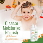 Wild Naturals Baby Eczema Shampoo & Body Wash, Gentle Eczema Body Wash for Kids with Aloe, Calendula & Manuka Honey, Tear-Free, Hypoallergenic, Natural Formula for Dry, Sensitive Skin, 8 fl oz