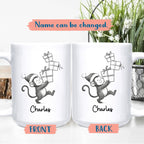 Personalized Monkey Accent Coffee Mug Gift For Dad Mom Daughter Son, Monkey Ceramic Coffee Cup 11Oz 15Oz, Customized Name Monkeys Teacup Gift For Birthday Christmas, Monkeys Lover White Travel Mug