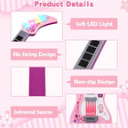 M SANMERSEN Kids Guitar for Girl Music Toy Electric Pink Guitars with Strap for Kid Toddler Musical Instrument Toys for 3 4 5 Year Old Girls Gifts