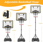 Kids Indoor Basketball Hoop with Scoreboard & Timer,Toddler Adjustable Height Basketball Goal Toy for Outdoor Backyard,Sports Game Play