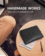 ALLIVE Passport Holder for Travel, Genuine Leather Passport Holder with Airtag Women Men,Travel Must Haves Airport Essentials, Passport Cover Travel Gifts Black