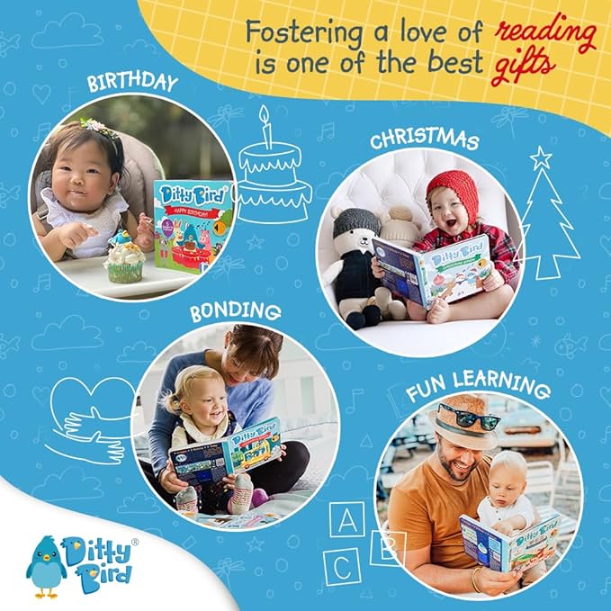 DITTY BIRD Chinese Poems Book Children Songs Edition | Bilingual Musical Book for Toddlers, English & Chinese | Fun, Interactive Sound Books for Babies & Toddlers | Mandarin Book for Learning