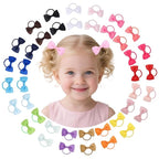 40pcs baby hair ties with Bows Elastic Ponytail Holders Small Hair Accessories for Kids Toddlers Infants. (Mixed color 1)