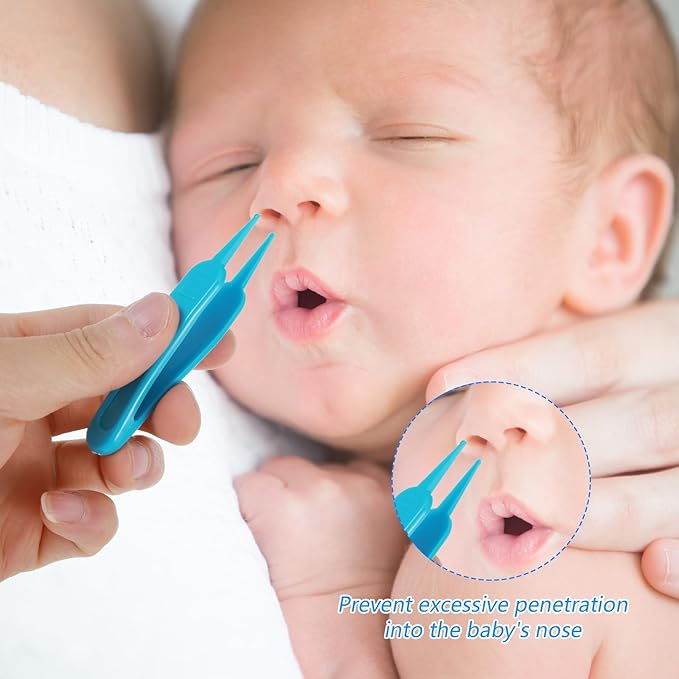 5 Pcs Nose Cleaning Tweezers, 5 Colors Baby Nose Picker with Round Plastic Head for Babys Care Comfortable Effective Noses Picker Tool Baby for Cleaning Ear Canals Nasal Umbilical Dirt