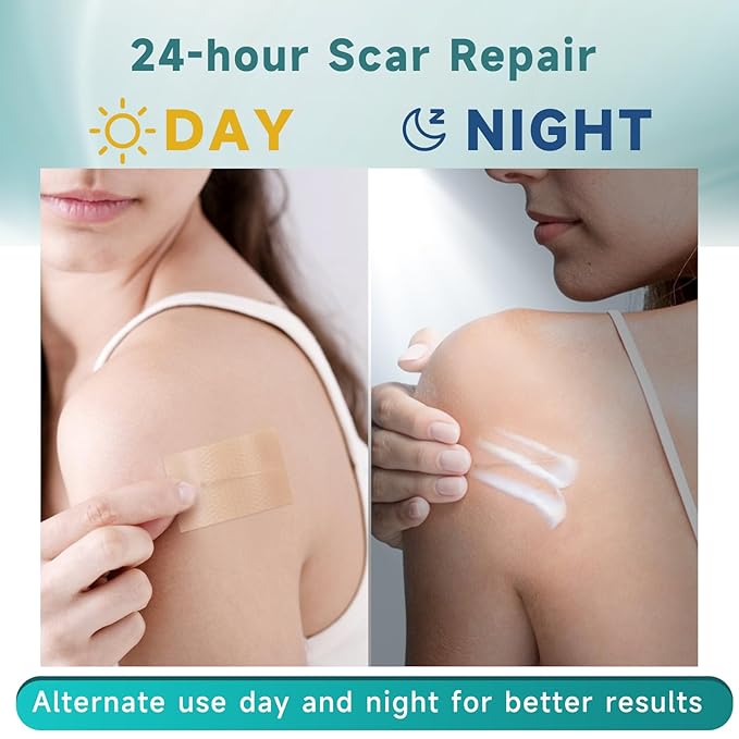 Advanced Silicone Scar Cream and Scar Sheets, Professional Scar Repair Kit for Surgical Scars, Stretch Marks, Old and New Scars