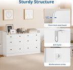 Cozy Castle Baby Dresser with 6 Drawers and Large Table Top, Multi-Functional Chest of Drawer, Drawer Dresser with Three-Sided High Rails for Nursery, Children's Room, Bedroom, White