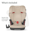 UPPAbaby Alta V2 High Back Booster Seat/Seven-Position, Active Support Headrest for Growing Children/SecureFit Integrated Belt Guide + Positioner/Cup Holder Included/Kavneer (Almond Mélange)