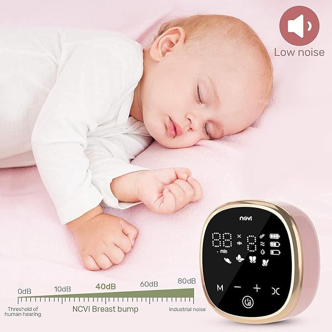NCVI Electric Breast Pump 8782, Portable Hospital-Grade Double Pump with 4 Modes & 9 Levels, Anti-Backflow, Rechargeable Quiet Breastfeeding Pump for Efficient Comfortable Use at Home, Work or Travel