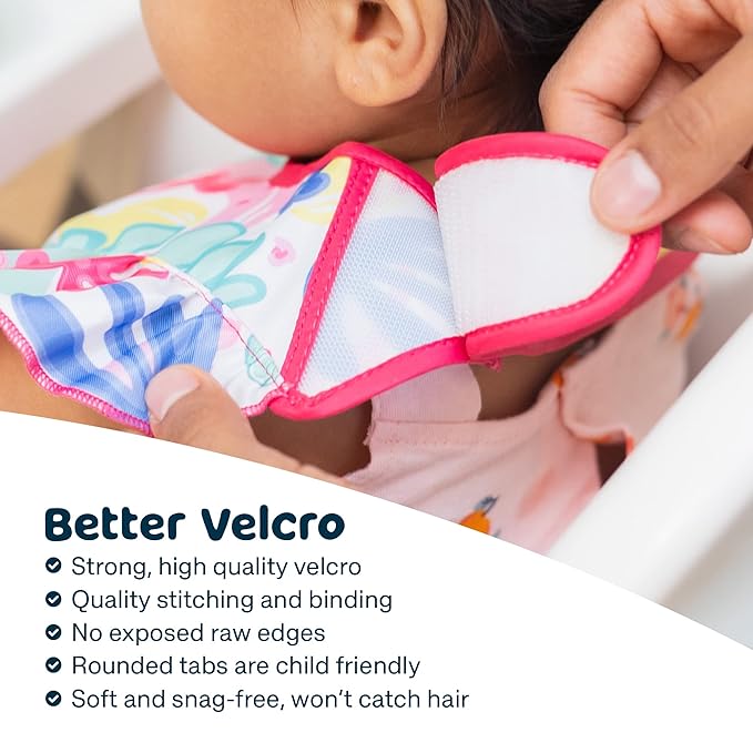 Tiny Twinkle Mess Proof Baby Bibs for Eating - Waterproof, Wipeable Bibs - Toddler Bibs - Travel Friendly - PFAS, PVC, BPA, Phthalate Free - Baby Food Bibs(3 Pack, Loved Girl)