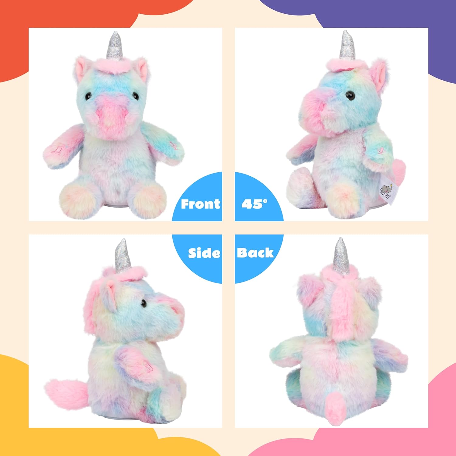 Cuteoy Talking Unicorn Repeat What You Say Musical Stuffed Animal Shaking Singing Plush Toy Electric Interactive Animated Plushies Gifts for Kids Girls Boys