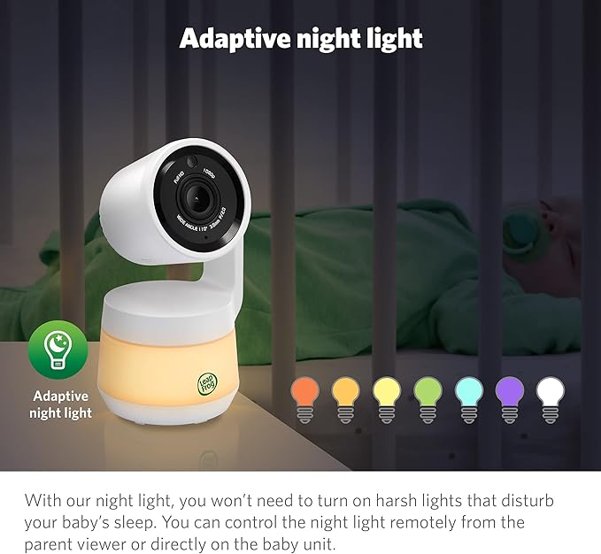 LeapFrog LF925HD Baby Monitor with Camera and Audio,1080p WiFi Remote Access Baby Monitor, 360° Pan & Tilt Camera, 8X Zoom, 5” 720p HD Display, Color Night Light &Vision, Two-Way Talk