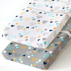 BROLEX Changing Pad Covers for Baby: Boy Girls Ultra Stretchy Soft 2 Pack Heart Pattern