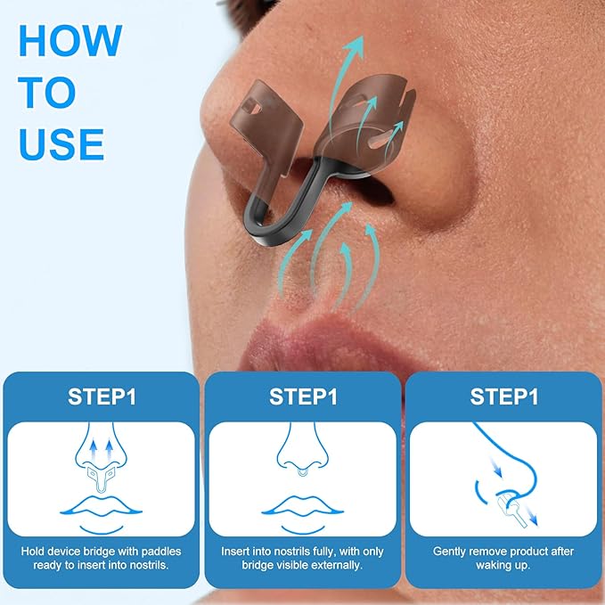 Anti Snoring Devices, Nasal Dilator for Sleeping, Effective to Relieve Snoring, for Nasal Snorers, Reusable Snoring Device to Enjoy a Peaceful Night's Sleep - 3 Pack (L)