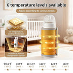 Portable Travel Baby Cordless Bottle Warmer,Baby Breastmilk and Formula Bottle Warmer,6000 mAh Rechargeable Battery,Digital Display Temperature Water Warmer On The Go,Feeding-Friendly Baby Essentials