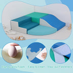 4-Pieces Climbing Toys for Toddlers: PU Leather - Soft Play Climbing for Toddlers - Foam Climbing Blocks for Crawling and Sliding Indoor Playground for Kids