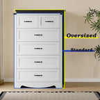 Tall 6-Drawer Dresser for Bedroom, Modern Wooden Chest of Drawers with Metal Handles, Anti-Tipping Design, Sturdy and Stable Storage Organizer for Living Room, Entryway, Home Office, Standard