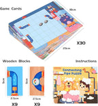 Logical Puzzle,Sequence Matching Game,with Game Cards（30 Scenes）,Classic Path Planning Game,STEM Educational Toys,Family Game,Logic Labyrinth Games for Adults and Kids(2 Puzzles).