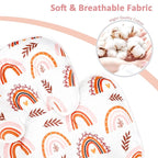 Pea Pod Baby Car Seat Head Support for Newborn, 2 in 1 Infant Car Seat Head Support for Boys Girls Extra Soft Breathable Baby Car Seat Cushion Insert for Strollers, Swings, and Bouncers, Boho Rainbow