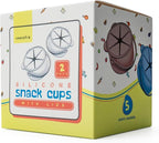 Silicone No Spill Snack Cups for Toddlers – Portable Baby Snack Cup Containers with Dustproof Lid – Dishwasher-Friendly Toddler Spill Proof Cups Without BPA, Lead, or Phthalates – Pink and Lilac