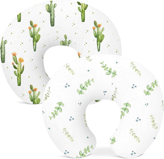 Nursing Pillow Covers 2 Pack, Breastfeeding Pillow Slipcovers Soft and Stretchy, Nursing Covers for Baby Girls Boys Newborn