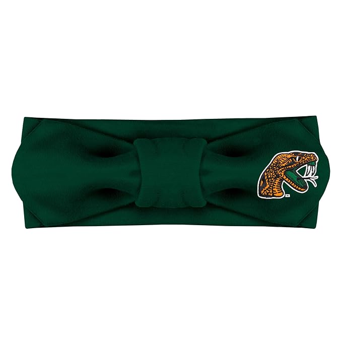 Creative Knitwear Florida A&M Rattlers Infant Girls Hunter Solid Hair Knot Headband Embroidered Logo - Size Newborn - 4T