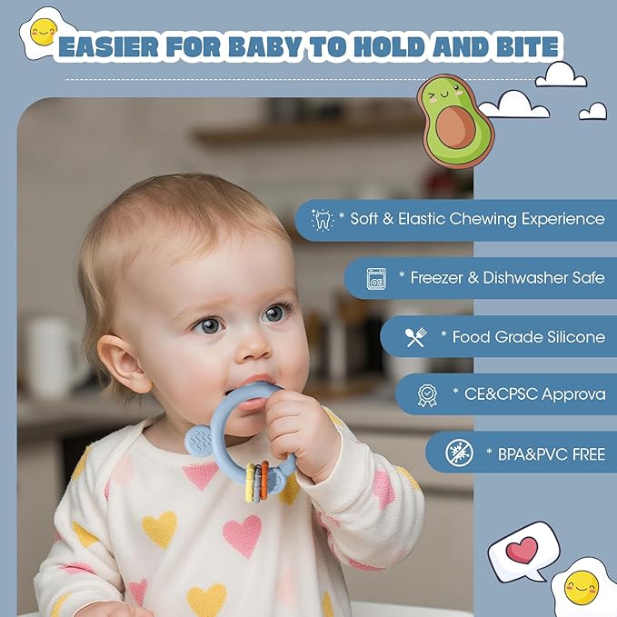 Baby Feeding Sets: Baby Fruit Food Feeder & Breastmilk Popsicle Molds for Teething Relief, BPA-Free Silicone Pouch & Nipple, Safely Introduce Solids, Teether Toys for Babies 3-6 6-12 Months