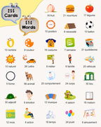 510 Words French Flash Cards for Kids, Toddler Learning Resources Toy, Autism Sensory Toys for Autistic Children Age d 2-4 Blue (French/English/Bilingual)
