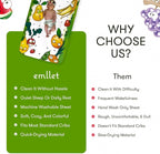 100% Cotton Fitted Crib Sheet, Happy Harvest Fruit and Veggie Theme, Breathable Baby Nursery Bedding, Standard 52 x 28 in Crib Fit